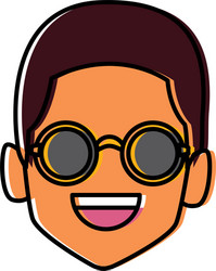 geek man with round frame glasses vector image