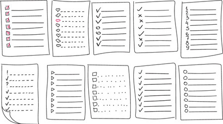 hand drawn check to do list bullet mark vector image