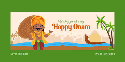 Happy onam cover page design vector