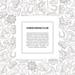 horse riding club banner template with place Vector Image
