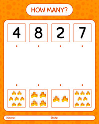 how many counting game with candy corn worksheet vector image
