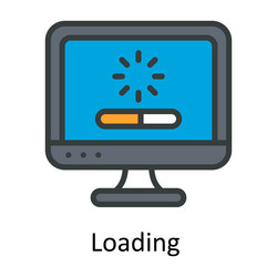 Loading fill outline icon design vector