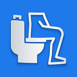 paper cut men sitting on toilet vector