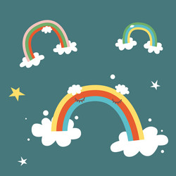Rainbows Vector Images within Cartoons (over 10,000)