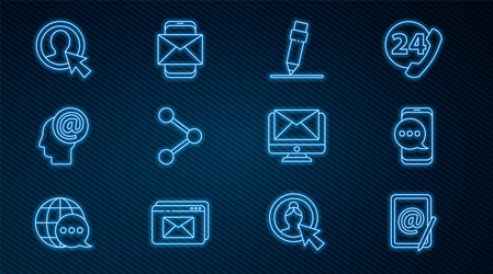 set line mail and e-mail chat messages vector image