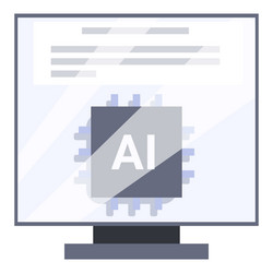 computer showing artificial intelligence chip vector image