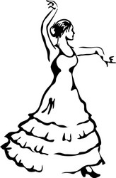Flamenco Dancer Portrait Vector Image