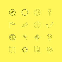 map and navigation linear icon set simple outline vector image