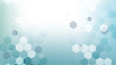 modern scientific background with hexagons lines vector image