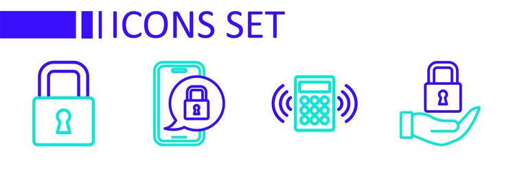 set line lock security keypad access panel mobile vector image