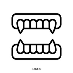 fangs icon line art style design isolated vector image