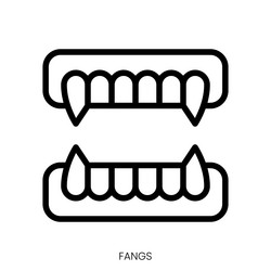 fangs icon line art style design isolated vector