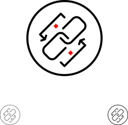 link chain url connection bold and thin vector image