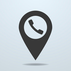 map pointer with a phone symbol vector image