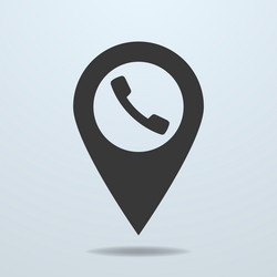 Map pointer with a phone symbol vector