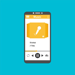 media player application app template with flat vector image
