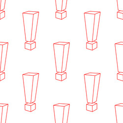 seamless pattern of exclamation marks red on white vector image