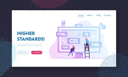 software development website landing page vector