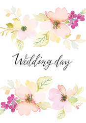 Watercolor Floral Greeting Card Vector Image