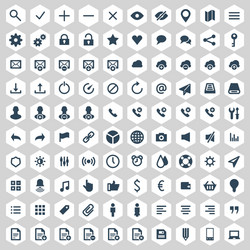 web site icons set design elements vector image