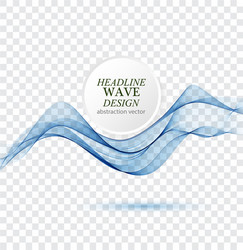 abstract smooth color wave curve flow blue vector image