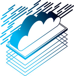 cloud computing isometric storage data vector image