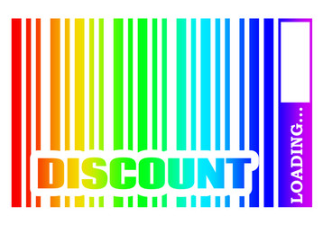 Discount word build in bar code vector