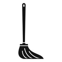 simple mop with wooden handle icon representing vector image