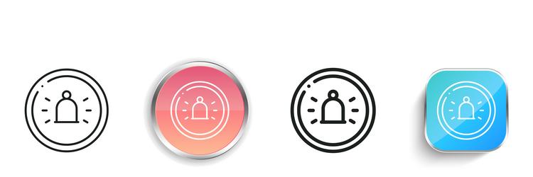 bell icon thin linear regular and button style vector image