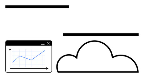 cloud platform with data analytics graph vector image