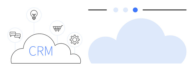 cloud-based crm concept with business icons vector image