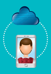 cloud computing and hosting vector image