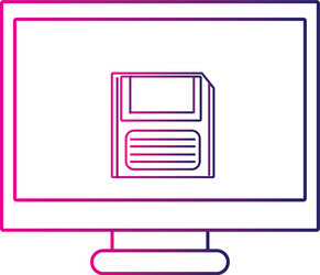 color line computer technology with screen vector image