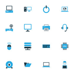 computer colorful icons set collection of file vector image