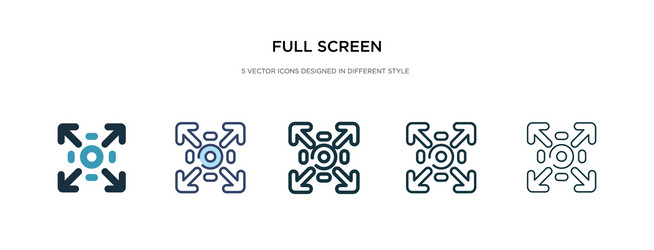 full screen icon in different style two colored vector image
