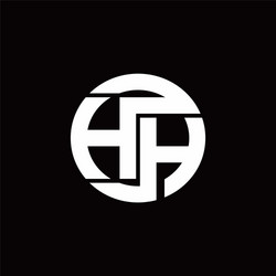 hh logo monogram with rounded line swipe design vector image