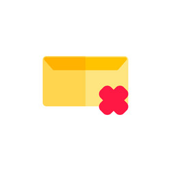 message icon design flat style mail delete vector image