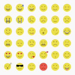 Set of emoticons emoji avatar vector