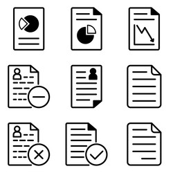 docs flat icon set isolated on white background vector image