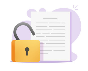 document data secure confidential access unlocked vector