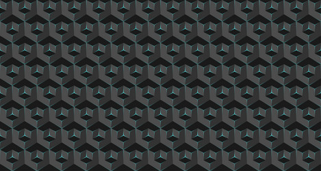 dynamic cubes pattern with glowing blue edges vector image