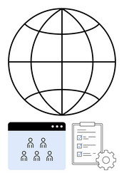 global network concept with web collaboration vector image