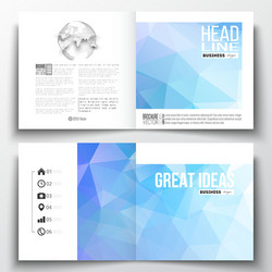 set of square design brochure template abstract vector image
