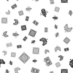 set robot battery remote control and processor vector image