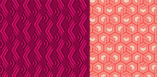 set seamless patterns abstract geometric vector image