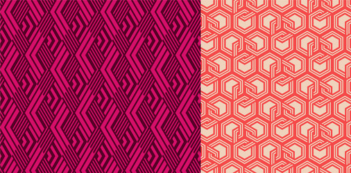 Set seamless patterns abstract geometric vector