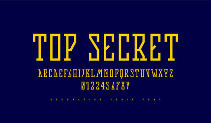 stock narrow slab serif font in futuristic style vector image