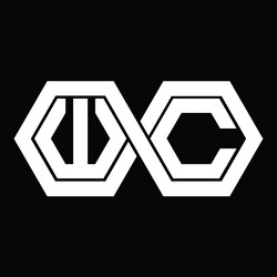 wc logo monogram with hexagon template vector image