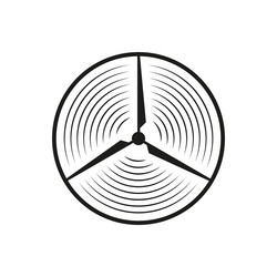 abstract wind turbine round symbol with circular vector image