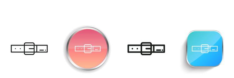 belt icon thin linear regular and button style vector image